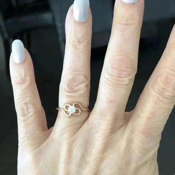 SIZE 6.5 14k Gold Filled Austrian Crystal Wedding Ring NWT - Picture 2 of 7